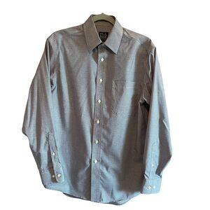 JoS. A. BANK Men's blue/white checked  Dress Shirt long sleeve size small